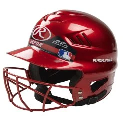 Rawlings Coolflo Youth's Metallic Batting Helmet With Mask
